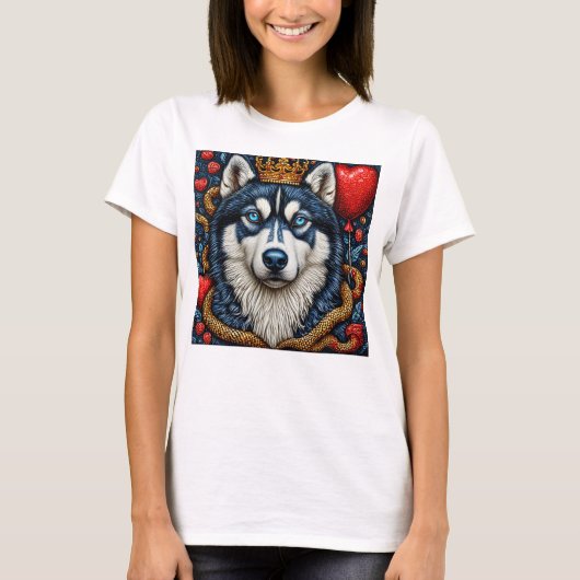 Husky hond t-shirt (Voorkant)