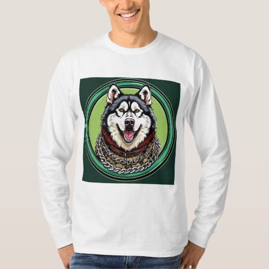 Husky hond t-shirt (Voorkant)