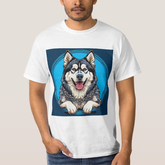Husky hond t-shirt (Voorkant)