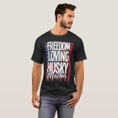 Husky hond vrijheid liefdevolle Husky moeder T-shirt (Voorkant volledig)