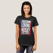 Husky hond vrijheid liefdevolle Husky moeder T-shirt (Voorkant volledig)