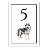 Husky-hond-watercolor tafelnummer (Achterkant)