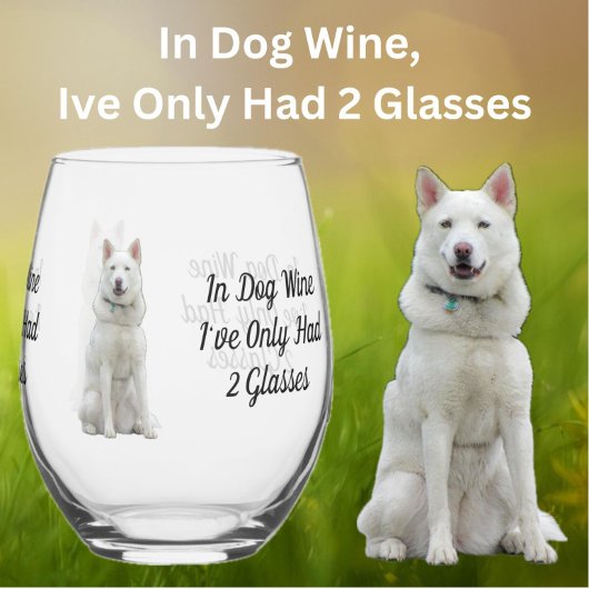 Husky hond wijn glas of rotsen glas