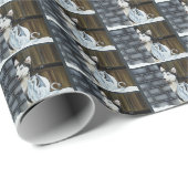 Husky Hond Witte Draak Avontuur Cadeaupapier (Rol Hoek)