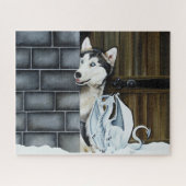 Husky Hond Witte Draak Avontuur Legpuzzel (Horizontaal)