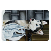 Husky Hond Witte Draak Avontuur Magneet (Horizontaal)