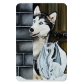 Husky Hond Witte Draak Avontuur Magneet (Verticaal)