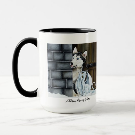 Husky Hond Witte Draak Avontuur Mok (Links)