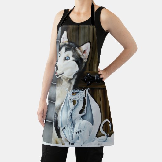 Husky Hond Witte Draak Avontuur Schort (Insitu)