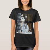 Husky Hond Witte Draak Avontuur T-shirt (Voorkant)