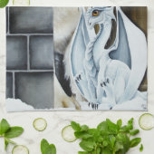 Husky Hond Witte Draak Avontuur Theedoek (Gevouwen)