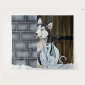 Husky Hond Witte Draak Avontuur Wandkleed (Voorkant (horizontaal))