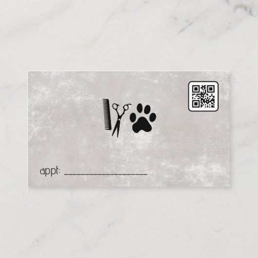 Husky-hond zittend | Dierenverzorging Visitekaartje (Achterkant)