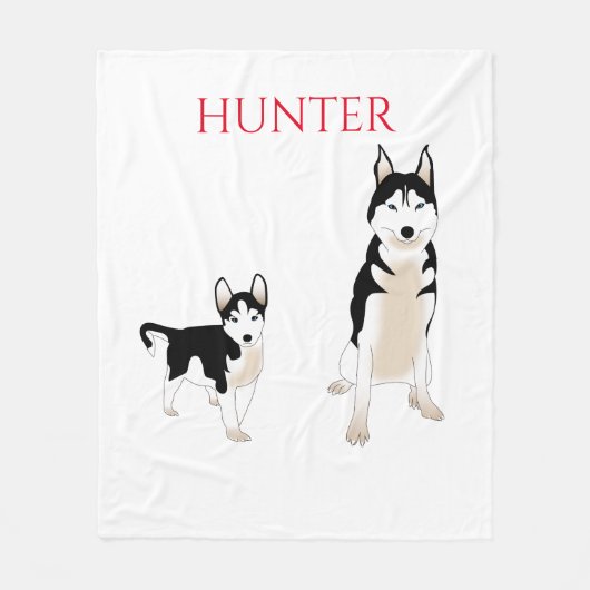 Husky honden deken. fleece deken (Voorkant)