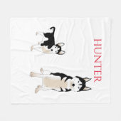 Husky honden deken. fleece deken (Voorkant (Horizontaal))