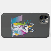 Husky Hondencomputer Rainbow Waterverf Tech Savvy Case-Mate iPhone Case (Achterkant (horizontaal))
