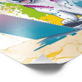 Husky Hondencomputer Rainbow Waterverf Tech Savvy Foto Afdruk (Hoek)