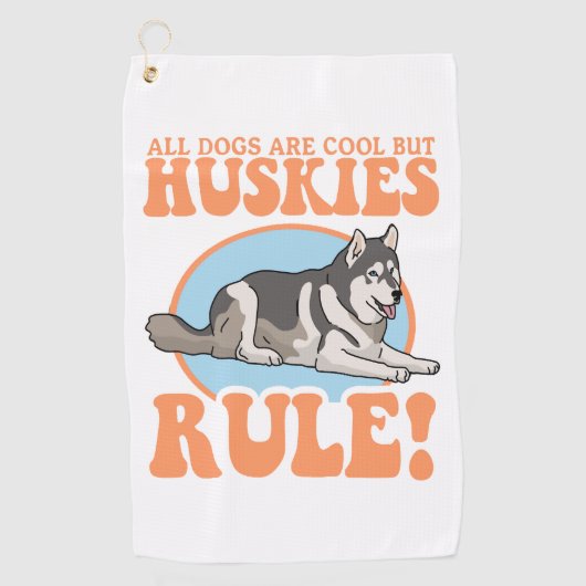 Husky Hondeneigenaar Huskies Golfhanddoek (Voorkant)