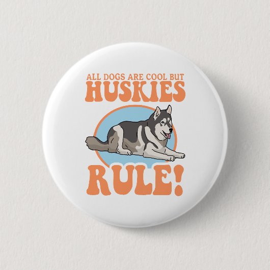 Husky Hondeneigenaar Huskies Ronde Button 5,7 Cm (Voorkant)