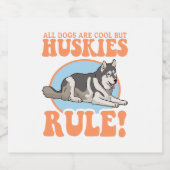 Husky Hondeneigenaar Huskies Sparkling Wijnetiket (Enkel label)