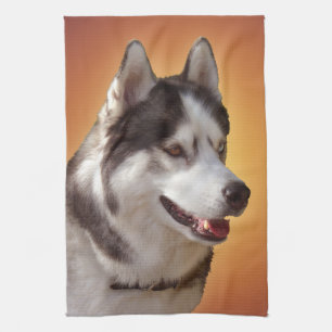 Husky Hondenhanddoek Husky Malamute theedoek