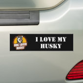 Husky Hondenliefhebber Bumpersticker (Op auto)