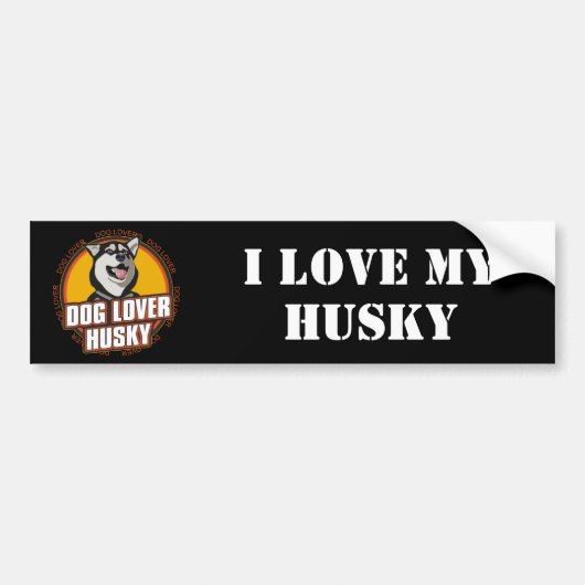 Husky Hondenliefhebber Bumpersticker (Voorkant)