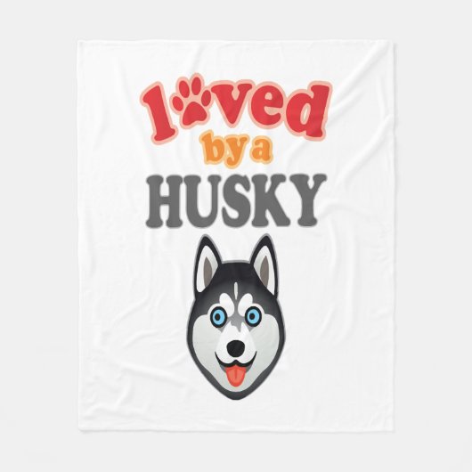 Husky Hondenliefhebber Fleece Deken (Voorkant)