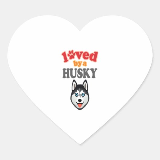 Husky Hondenliefhebber Hart Sticker (Voorkant)