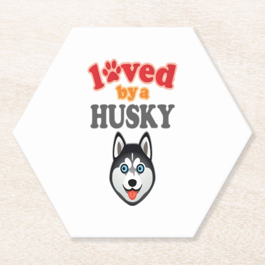 Husky Hondenliefhebber Kartonnen Onderzetters (Voorkant)