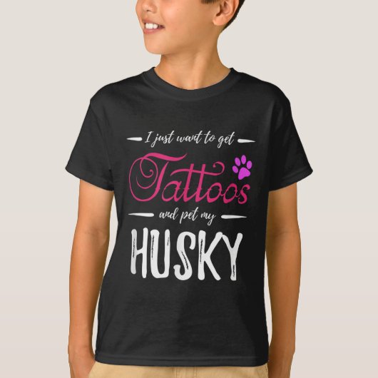 Husky Hondenliefhebber Tattoo Funny Dog Mom Gift I T-shirt (Voorkant)
