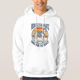 Husky-hondenliefhebber vintage-gravure Funny Pet O Hoodie