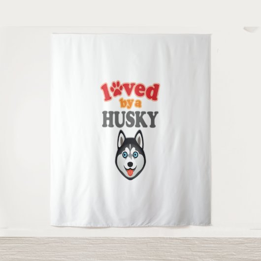 Husky Hondenliefhebber Wandkleed (Voorkant)