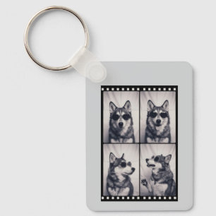 Husky Hondenportret Sleutelhanger