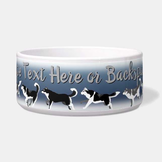 Husky-hondenvoerbakken Gepersonaliseerde Siberisch Voerbakje (Voorkant)