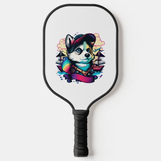 Husky-hondpiraat Pickleball Paddle (Voorkant)