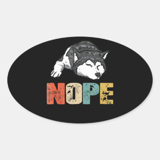 Husky | Hope Funny Siberian Husky Hondenliefhebber Ovale Sticker