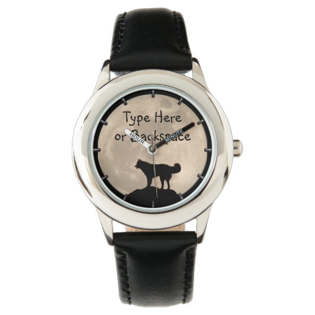 Husky horloge Personaliseer Siberische Husky polsh (Voorkant)
