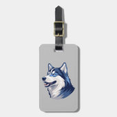 Husky Howlers Husky Dog Power Logo Art Bagagelabel (Voorkant verticaal)