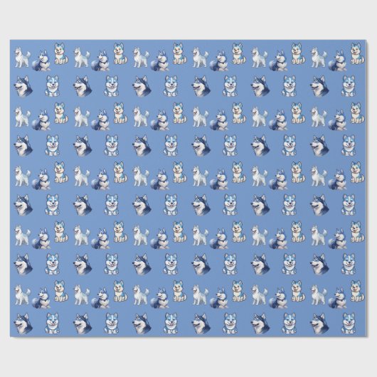 Husky Howlers Husky Dog Power Logo Art Cadeaupapier (Vlak)