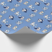 Husky Howlers Husky Dog Power Logo Art Cadeaupapier (Hoek)