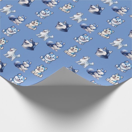 Husky Howlers Husky Dog Power Logo Art Cadeaupapier (Hoek)