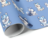 Husky Howlers Husky Dog Power Logo Art Cadeaupapier (Rol Hoek)