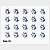 Husky Howlers Husky Dog Power Logo Art Ronde Sticker (Vel)