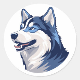 Husky Howlers Husky Dog Power Logo Art Ronde Sticker