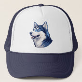 Husky Howlers Husky Dog Power Logo Art Trucker Pet (Voorkant)