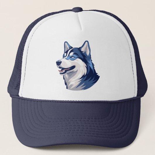Husky Howlers Husky Dog Power Logo Art Trucker Pet (Voorkant)