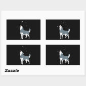 Husky | Howling Siberian Husky Puppy Hondenliefheb Rechthoekige Sticker (Vel)