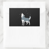 Husky | Howling Siberian Husky Puppy Hondenliefheb Rechthoekige Sticker (Tas)