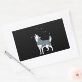 Husky | Howling Siberian Husky Puppy Hondenliefheb Rechthoekige Sticker (Envelop)